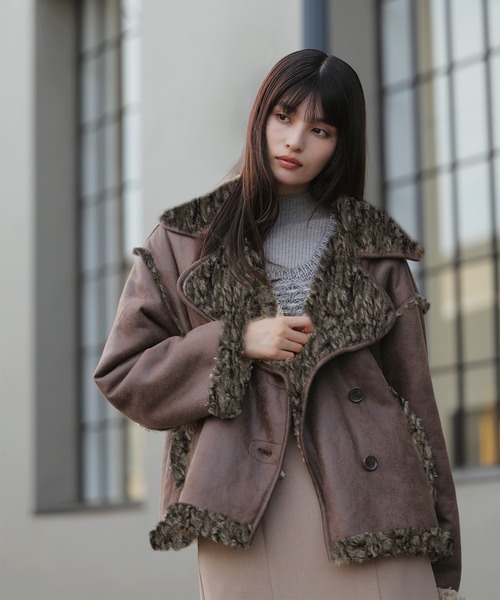 ビス（VIS）/フェイクムートンジャケット セール】フェイクムートンジャケット（ブルゾン）｜VIS（ビス）の