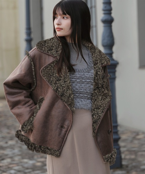 VIS（ビス）の「フェイクムートンジャケット（ブルゾン・レディース・ブラウン/キャメル・FREE）」の9枚目の写真