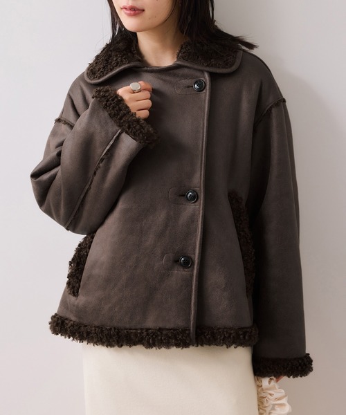 VIS（ビス）の「フェイクムートンジャケット（ブルゾン・レディース・ブラウン/キャメル・FREE）」の18枚目の写真