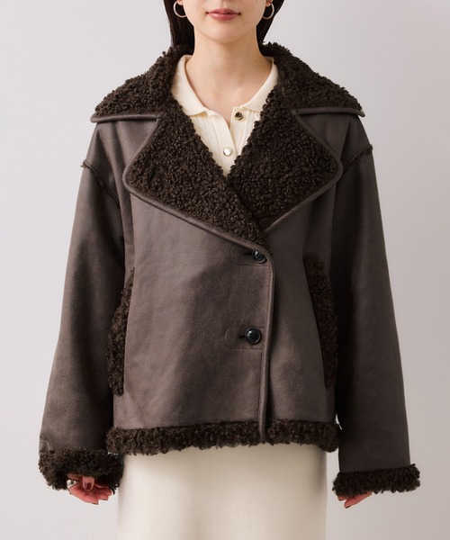 VIS（ビス）の「フェイクムートンジャケット（ブルゾン・レディース・ブラウン/キャメル・FREE）」の19枚目の写真