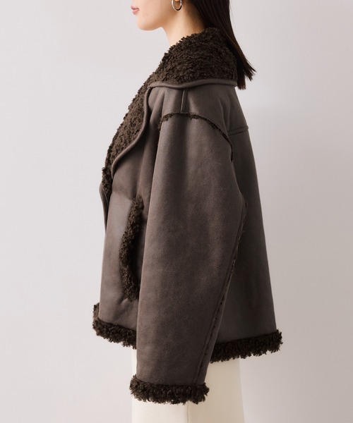 VIS（ビス）の「フェイクムートンジャケット（ブルゾン・レディース・ブラウン/キャメル・FREE）」の20枚目の写真