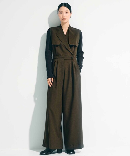 STUDIOUS（ステュディオス）の「【STUDIOUS/ステュディオス】SQUARE RIB KNIT/スクエアリブニットトップス（ニット/セーター・レディース・ダークグレー/ホワイト・FREE）」の4枚目の写真