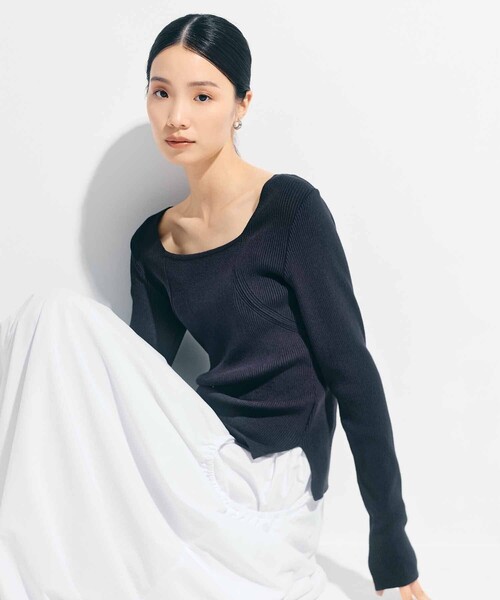 STUDIOUS/ステュディオス】SQUARE RIB KNIT/スクエアリブニット
