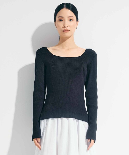 STUDIOUS/ステュディオス】SQUARE RIB KNIT/スクエアリブニット