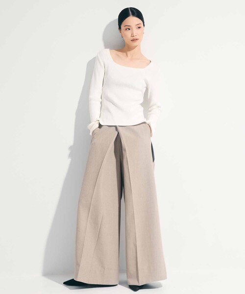 STUDIOUS（ステュディオス）の「【STUDIOUS/ステュディオス】SQUARE RIB KNIT/スクエアリブニットトップス（ニット/セーター・レディース・ダークグレー/ホワイト・FREE）」の22枚目の写真