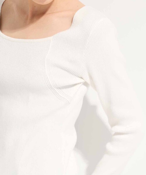 STUDIOUS（ステュディオス）の「【STUDIOUS/ステュディオス】SQUARE RIB KNIT/スクエアリブニットトップス（ニット/セーター・レディース・ダークグレー/ホワイト・FREE）」の11枚目の写真