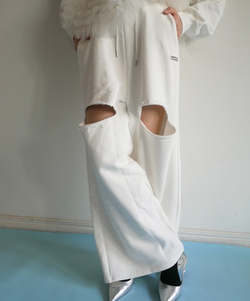 HONEY MI HONEY（ハニーミーハニー）の「boys sweat pants（スウェットパンツ・レディース・ホワイト/グレー/ブラック/サックスブルー・FREE）」の2枚目の写真