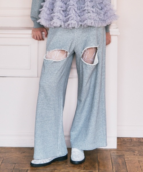 HONEY MI HONEY（ハニーミーハニー）の「boys sweat pants（スウェットパンツ・レディース・ホワイト/グレー/ブラック/サックスブルー・FREE）」の5枚目の写真