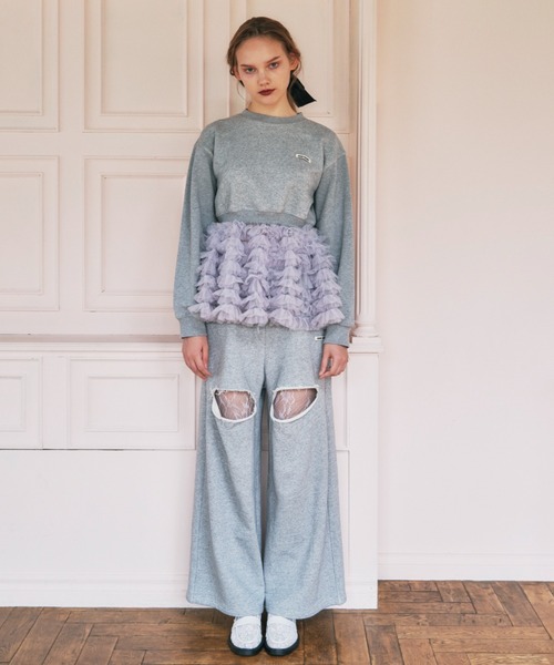 HONEY MI HONEY（ハニーミーハニー）の「boys sweat pants（スウェットパンツ・レディース・ホワイト/グレー/ブラック/サックスブルー・FREE）」の7枚目の写真