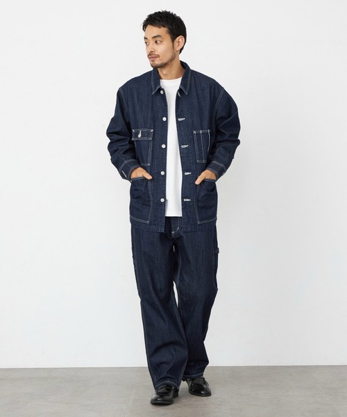 EDWIN(エドウィン)の「EDWIN エドウィン 505 ワイドストレート デニムペインターパンツ セルビッジ セットアップ(デニムパンツ・メンズ・ブラック系その他/インディゴブルー・SMALL/MEDIUM/LARGE/X-LARGE)」の14枚目の写真