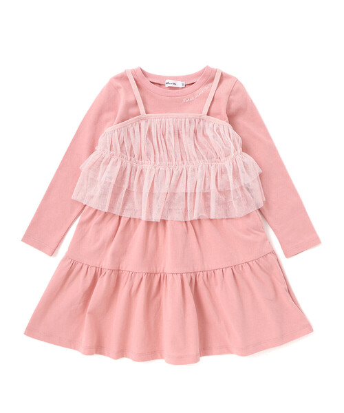 Noeil aime BeBe（ノイユエイムベベ）の「ラメチュールキャミｘ天竺ワンピースセット（ワンピース・キッズ・ブルー/ピンク・120cm/110cm/100cm/130cm）」の20枚目の写真