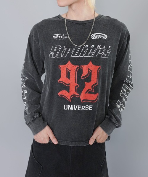 SPINNS(スピンズ)の「短丈ロングスリーブTシャツ/レーシングロゴ/ロンT/ショート丈(Tシャツ/カットソー・メンズ・ホワイト/ブラック系その他/ピンク系その他/ブラウン系その他・ONESIZE)」の13枚目の写真