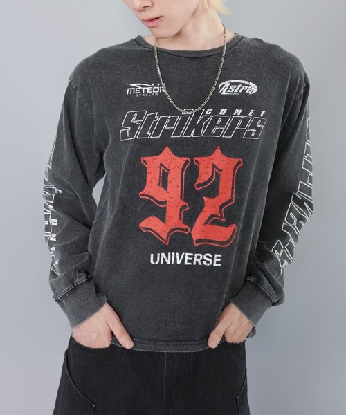 SPINNS(スピンズ)の「短丈ロングスリーブTシャツ/レーシングロゴ/ロンT/ショート丈(Tシャツ/カットソー・メンズ・ホワイト/ブラック系その他/ピンク系その他/ブラウン系その他・ONESIZE)」の14枚目の写真