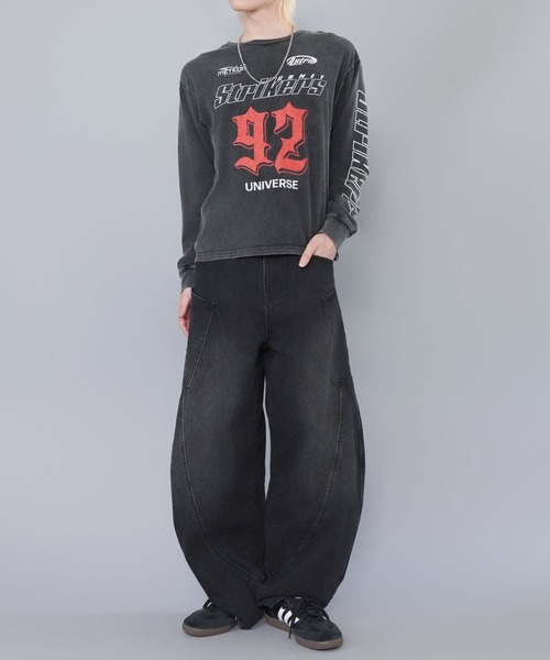 SPINNS(スピンズ)の「短丈ロングスリーブTシャツ/レーシングロゴ/ロンT/ショート丈(Tシャツ/カットソー・メンズ・ホワイト/ブラック系その他/ピンク系その他/ブラウン系その他・ONESIZE)」の8枚目の写真