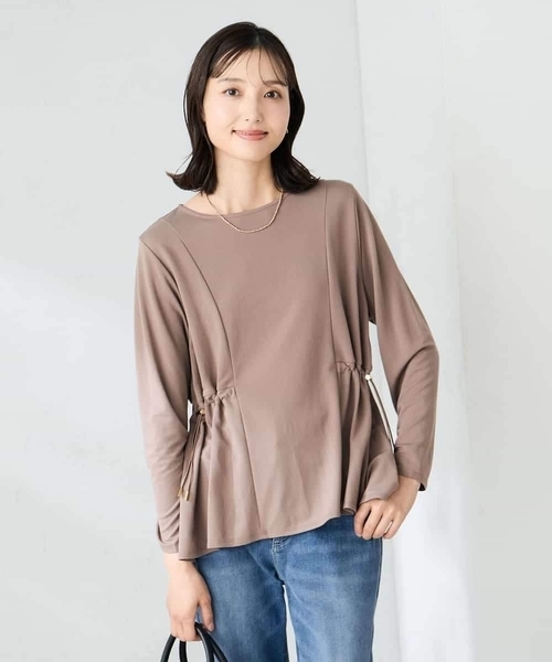 a.v.v(アーヴェヴェ)の「サイドドロストトップス(Tシャツ/カットソー・レディース・モカ/ブラック・38/40)」の16枚目の写真