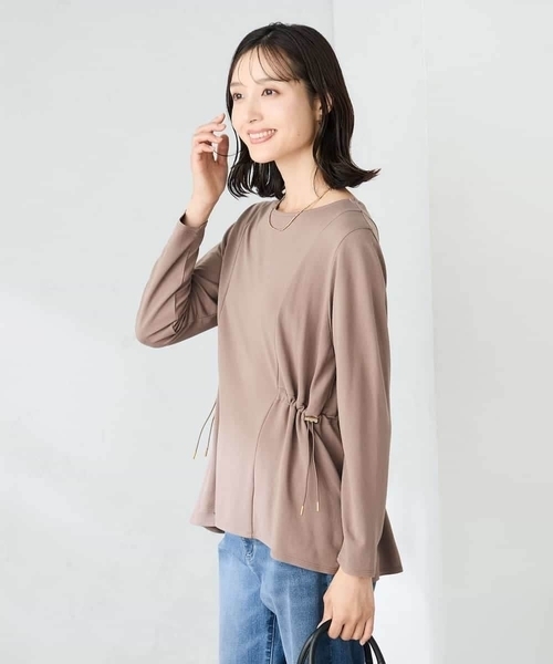 a.v.v(アーヴェヴェ)の「サイドドロストトップス(Tシャツ/カットソー・レディース・モカ/ブラック・38/40)」の12枚目の写真