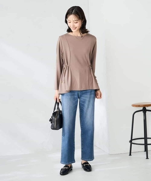 a.v.v(アーヴェヴェ)の「サイドドロストトップス(Tシャツ/カットソー・レディース・モカ/ブラック・38/40)」の17枚目の写真