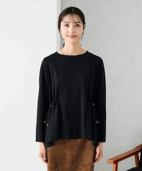a.v.v(アーヴェヴェ)の「サイドドロストトップス(Tシャツ/カットソー・レディース・モカ/ブラック・38/40)」の8枚目の写真