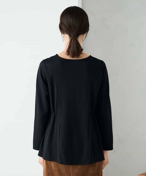 a.v.v(アーヴェヴェ)の「サイドドロストトップス(Tシャツ/カットソー・レディース・モカ/ブラック・38/40)」の4枚目の写真