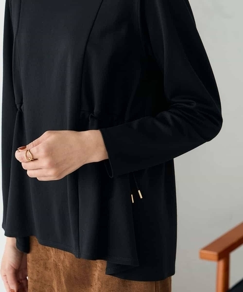a.v.v(アーヴェヴェ)の「サイドドロストトップス(Tシャツ/カットソー・レディース・モカ/ブラック・38/40)」の13枚目の写真