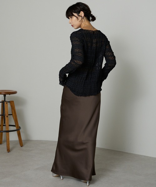 SOTT(ソット)の「Lace Sheer Frill Top / レースシアーフリルトップス(シャツ/ブラウス・レディース・アイボリー/ブラック・FREE)」の14枚目の写真