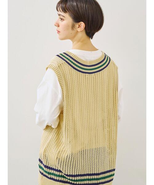 SM2（エスエムツー）の「ライン入りベスト（ベスト・レディース・ネイビー/グリーン/クリーム・F）」の5枚目の写真