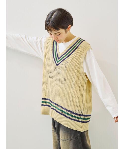 SM2（エスエムツー）の「ライン入りベスト（ベスト・レディース・ネイビー/グリーン/クリーム・F）」の6枚目の写真