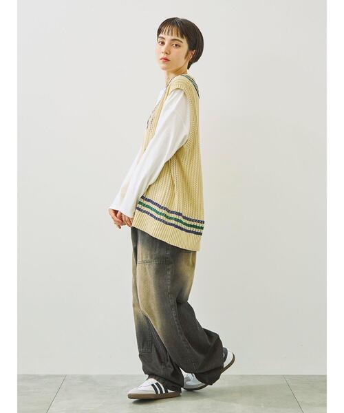 SM2（エスエムツー）の「ライン入りベスト（ベスト・レディース・ネイビー/グリーン/クリーム・F）」の8枚目の写真