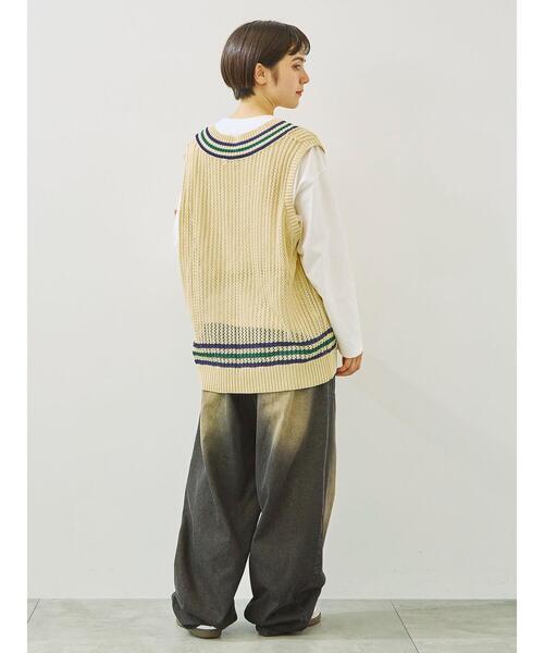 SM2（エスエムツー）の「ライン入りベスト（ベスト・レディース・ネイビー/グリーン/クリーム・F）」の9枚目の写真