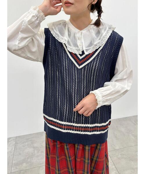 SM2（エスエムツー）の「ライン入りベスト（ベスト・レディース・ネイビー/グリーン/クリーム・F）」の11枚目の写真