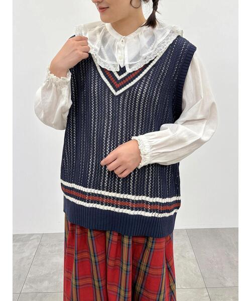 SM2（エスエムツー）の「ライン入りベスト（ベスト・レディース・ネイビー/グリーン/クリーム・F）」の12枚目の写真