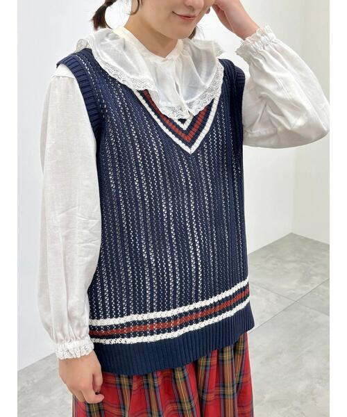 SM2（エスエムツー）の「ライン入りベスト（ベスト・レディース・ネイビー/グリーン/クリーム・F）」の14枚目の写真