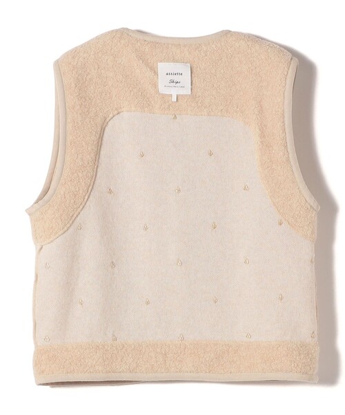 SHIPS別注】assiette:ウール混 ボア 刺繍 ベスト（ベスト）｜SHIPS