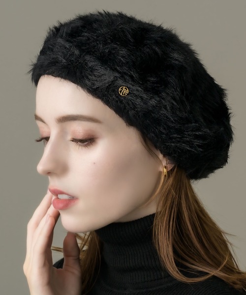 muku（ムク）の「BERET / FUR（ハンチング/ベレー帽・レディース・ブラック/ブラウン・FREE）」の6枚目の写真