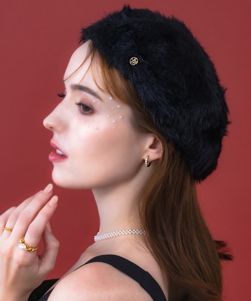 muku（ムク）の「BERET / FUR（ハンチング/ベレー帽・レディース・ブラック/ブラウン・FREE）」の9枚目の写真