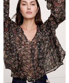 セール】INDIA PRINT TURN OVER BLOUSE（シャツ/ブラウス）｜Ameri