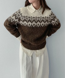 on:nue | 【on:nue】[お気に入り登録数3,000突破！][選べる4色展開] ウール混ノルディックラグランプルオーバーニット(ニット/セーター)