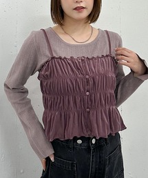 archives(アルシーヴ)のベロアシャーリングビスチェ×リブニットプルオーバーSET(アンサンブル)