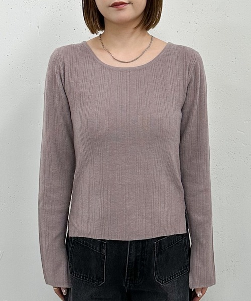archives（アルシーヴ）の「ベロアシャーリングビスチェ×リブニットプルオーバーＳＥＴ（アンサンブル・レディース・グレー/アイボリー/ブラック/ピンクベージュ・MEDIUM）」の11枚目の写真