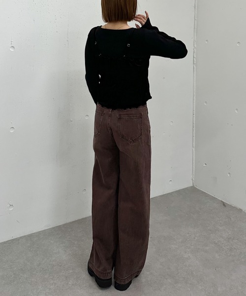 archives（アルシーヴ）の「ベロアシャーリングビスチェ×リブニットプルオーバーＳＥＴ（アンサンブル・レディース・グレー/アイボリー/ブラック/ピンクベージュ・MEDIUM）」の5枚目の写真