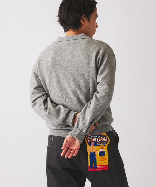 JOURNAL STANDARD relume（ジャーナルスタンダード　レリューム）の「COLLINS VILLE WOOL / コリンズ ビル ウールニット ポロシャツ（ニット/セーター・メンズ・ベージュ/ブラックミックス/ライトグレー・LARGE/MEDIUM）」の11枚目の写真