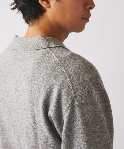 JOURNAL STANDARD relume（ジャーナルスタンダード　レリューム）の「COLLINS VILLE WOOL / コリンズ ビル ウールニット ポロシャツ（ニット/セーター・メンズ・ベージュ/ブラックミックス/ライトグレー・LARGE/MEDIUM）」の12枚目の写真