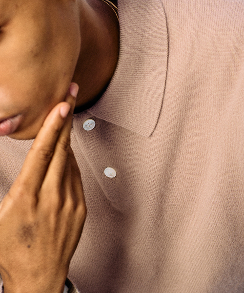 JOURNAL STANDARD relume（ジャーナルスタンダード　レリューム）の「COLLINS VILLE WOOL / コリンズ ビル ウールニット ポロシャツ（ニット/セーター・メンズ・ベージュ/ブラックミックス/ライトグレー・LARGE/MEDIUM）」の14枚目の写真