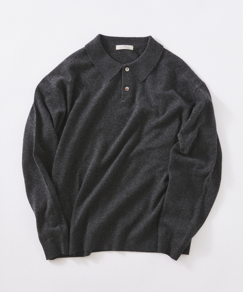 JOURNAL STANDARD relume（ジャーナルスタンダード　レリューム）の「COLLINS VILLE WOOL / コリンズ ビル ウールニット ポロシャツ（ニット/セーター・メンズ・ベージュ/ブラックミックス/ライトグレー・LARGE/MEDIUM）」の15枚目の写真