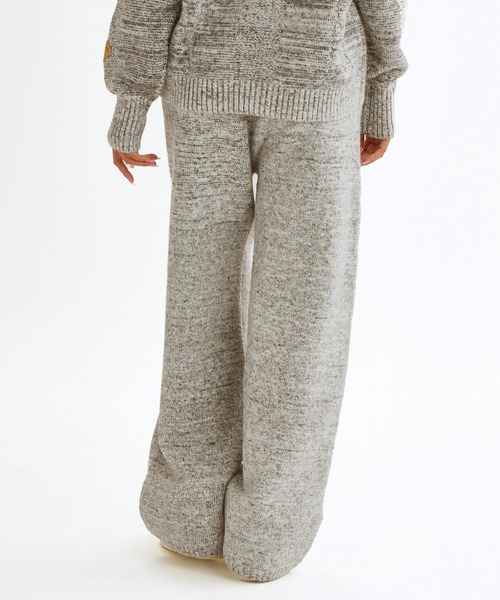 BILLABONG(ビラボン)の「BILLABONG レディース KNIT LONG PANTS ロングパンツ 【2025年秋冬モデル】 @autumn /ビラボンセットアップ対応ウエストゴムニットワイドパンツ(その他パンツ・レディース・アイボリー/スミクロ・MEDIUM/LARGE)」の3枚目の写真