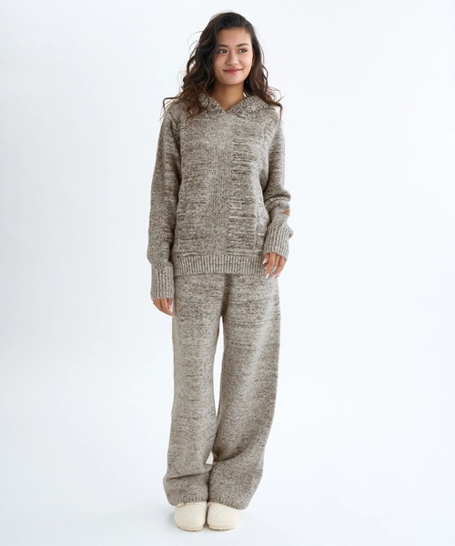 BILLABONG(ビラボン)の「BILLABONG レディース KNIT LONG PANTS ロングパンツ 【2025年秋冬モデル】 @autumn /ビラボンセットアップ対応ウエストゴムニットワイドパンツ(その他パンツ・レディース・アイボリー/スミクロ・MEDIUM/LARGE)」の7枚目の写真
