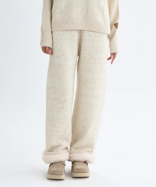 BILLABONG(ビラボン)の「BILLABONG レディース KNIT LONG PANTS ロングパンツ 【2025年秋冬モデル】 @autumn /ビラボンセットアップ対応ウエストゴムニットワイドパンツ(その他パンツ・レディース・アイボリー/スミクロ・MEDIUM/LARGE)」の9枚目の写真
