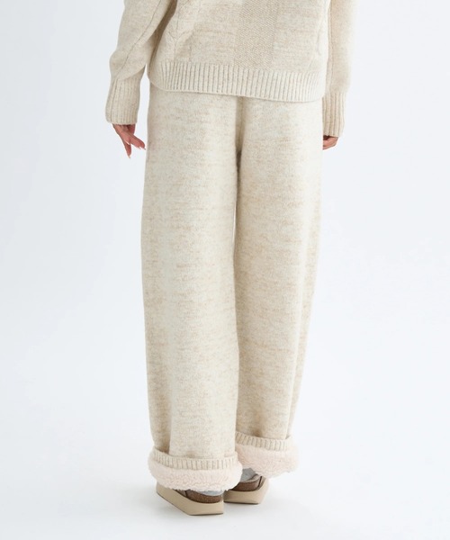 BILLABONG(ビラボン)の「BILLABONG レディース KNIT LONG PANTS ロングパンツ 【2025年秋冬モデル】 @autumn /ビラボンセットアップ対応ウエストゴムニットワイドパンツ(その他パンツ・レディース・アイボリー/スミクロ・MEDIUM/LARGE)」の10枚目の写真