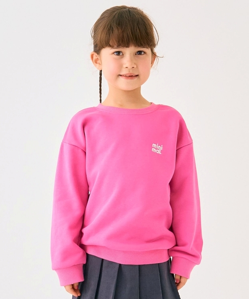 minimal（ミニマル）の「ワンポイント裏毛プルオーバー（スウェット・キッズ・ブラック/オレンジ/トップグレー/ブルー/ピンク/レッド・120cm/130cm/140cm/90cm/110cm/100cm）」の5枚目の写真