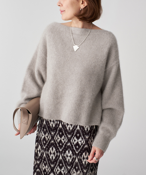 VERMEIL par iena(ヴェルメイユパーイエナ)の「FOX 70 Blend Knit(ニット/セーター・レディース・ライトグレー/ブラック・FREE)」の19枚目の写真